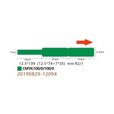 Niimbot etikety na káble RXL 12,5 × 109 mm 65 ks Green na D11 a D110