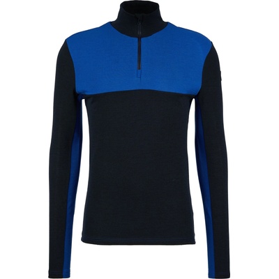 We Norwegians Мъжко мериносово термобельо We norwegians Tryvann Colblock Zipup Merino longsleeve - Navy Blue / Cobolt (015-1479-0311)