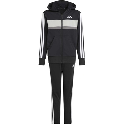 adidas chlapčenská súprava 3 Stripes Tiberio čierna biela sivá