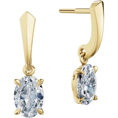 DF dámske náušnice 6432, žluté zlato s laboratorními diamanty o celkové váze 2.00 ct VS1/F