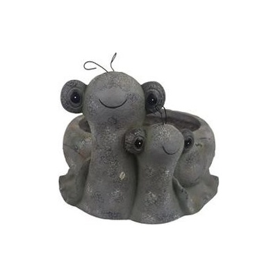 Morex Květináč 31 x 29 x 23,2 cm fibre stone stříbrný