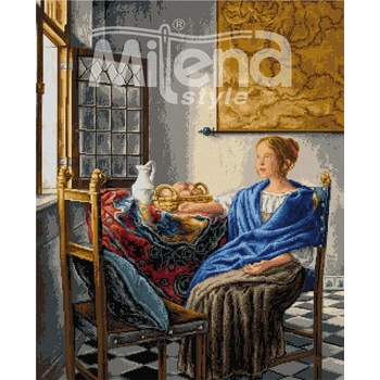 Milena Style Момичето в синьо - гоблен със схема конци Ariadna 1: 1