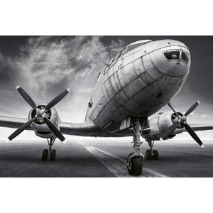 DIMEX ART Флизелинов фототапет самолет на писта 375 x 250 см