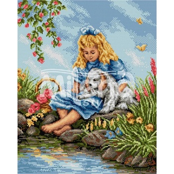 Milena Style Почивка край езерото - гоблен със схема конци Ariadna 1: 4