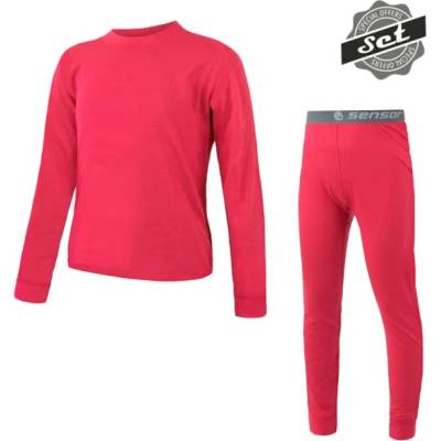 Detský merino set Sensor Merino Air tričko šortky magenta