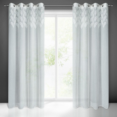 Takoy Záclona ANET s ozdobným pruhom žakárových listov v hornej časti 140 x 250 cm-HF-410783 | 140 x 250 cm