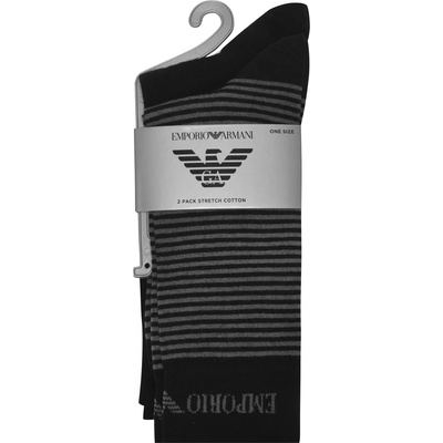 Giorgio Armani Чорапи EMPORIO ARMANI 2 Pack Cotton Socks - Black 00220