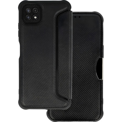 Samsung Razor Carbon книжно калъф за Samsung Galaxy A22 5G - Черен KP25472