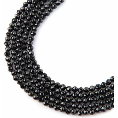 Koráliky z minerálu Čierny spinel 2mm brúsené - 18 cm