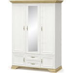 Bogdan Furniture Europe Трикрилен гардероб iris, Бял, Златен дъб