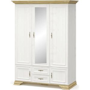 Bogdan Furniture Europe Трикрилен гардероб iris, Бял, Златен дъб