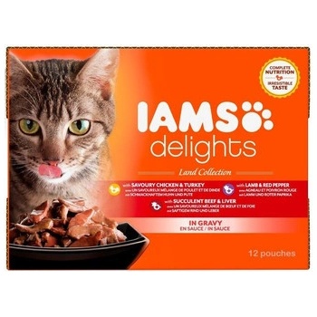 Iams Cat Multibox zo suchozemského mäsa 12 x 85 g
