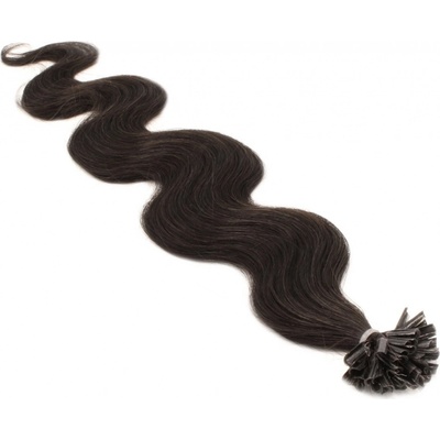 60cm vlasy pro metodu keratin 0,5g/pr. vlnité přírodní černá