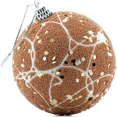 DECOLED Plastová guľa priem. 8 cm vínová flitre