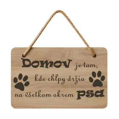 Drevená tabuľka - Domov psíky