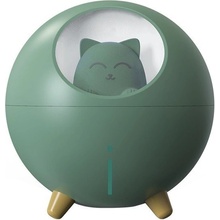 DIFÚ Cat-1 roztomilý zvlhčovač vzduchu s aróma difuzérom Zelená 220 ml