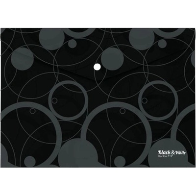 Папка джоб с копче Karton Black and White А4+ Че (1303541-08-2-628)