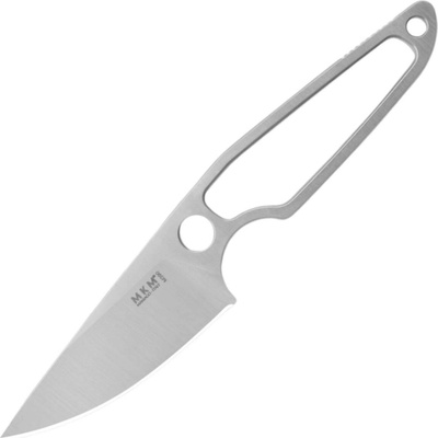 MKM MAKRO 1, M390 SATIN, BLACK-GREY PARACORD, LEATHER SHEATH MK MA01-PABG