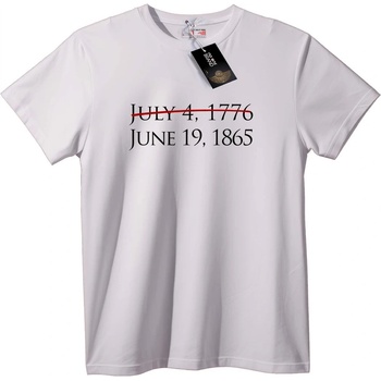 NOONEBRAND Тениска 4 юли 1776 и 19 юни 1865 - 2XL, White