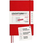 Leuchtturm1917 weekly calendar 2027 medium (A5) with notebook - German appointment planner, cherry, softcover, January-December 2027, weekly overview on the left + note page on the right - 400068 (400068)