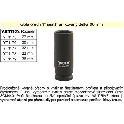 Bit 1 rázový šestihranný hluboký 32 mm CrMo
