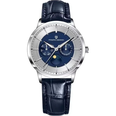 Pagani design Мъжки часовник Pagani Design idolum , Кварцов, Хронограф, Естествена кожа, Син (PD-1795-LEATHER-BLUE)