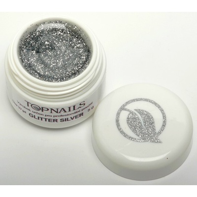 Topnails UV gélové trblietky Silver 5g