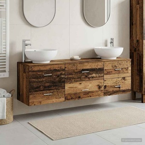 vidaXL Комплект мебели за баня 3 бр. Старо дърво 49, 5 x 44, 5 x 65 см (3405897)