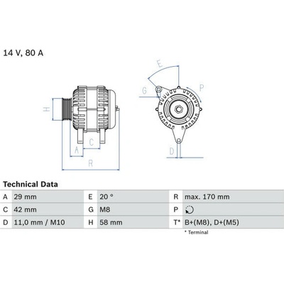 generátor BOSCH 0 986 081 000