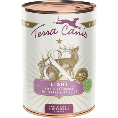 Terra Canis Light hovädzie a králičie s uhorkou a broskyňou 6 x 400 g