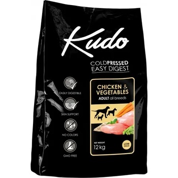 Kudo Kudo Low Grain Chicken Adult, студено пресована храна за пораснали кучета от всички породи, над 12 месеца, с пилешко месо, БЕЗ ГЛУТЕН - 12 кг - Сърбия