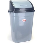 Ugurlar Plastik 50 л. сив кош за отпадъци с люлеещ капак