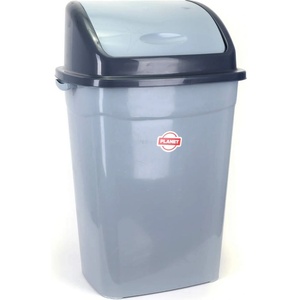 Ugurlar Plastik 50 л. сив кош за отпадъци с люлеещ капак