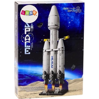 LEAN Toys Конструктор Lean Toys - Космическа ракета с 3 степени, 69 части (18316)