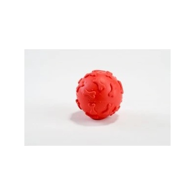 Hračky Salač loptička s kostičkami červený TPR 6 cm