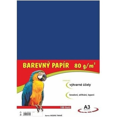 barevné papíry A3 80g 100ls tmavě modré