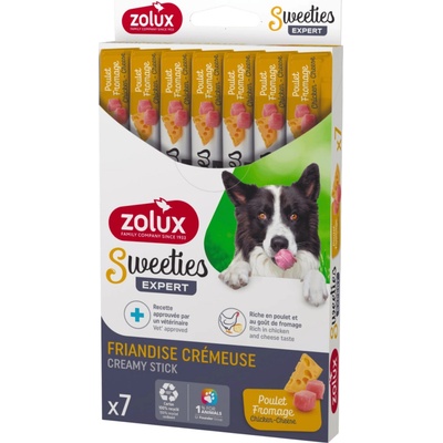 Zolux Pochoutka pes SWEETIES kuře sýr krémová tyčinka 7ks x 14 g