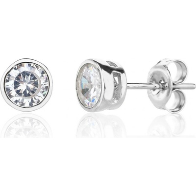 Jan Kos jewellery stříbrné náušnice s bílým kamenem 12119818