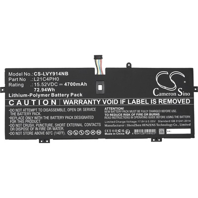 Cameron Sino Батерия за лаптоп LENOVO Yoga 9 14IAP7 L21B4PH0 LiPo 15.52V 4700mAh CAMERON SINO (CS-LVY914NB)