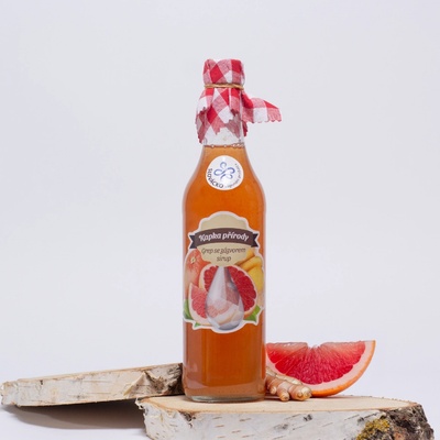 Kapka Přírody Sirup z červeného grepu se zázvorem 0,5 l