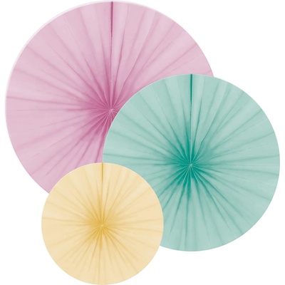 Amscan Декоративни розетки - пастелен микс 3 бр