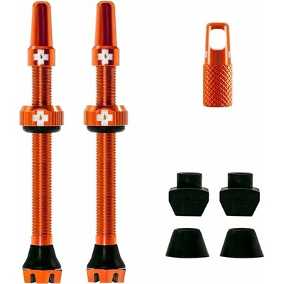 Muc-Off Tubeless Presta Valve KIT V2 bezdušové ventily, galuskový, oranžová, 2 ks 60 mm