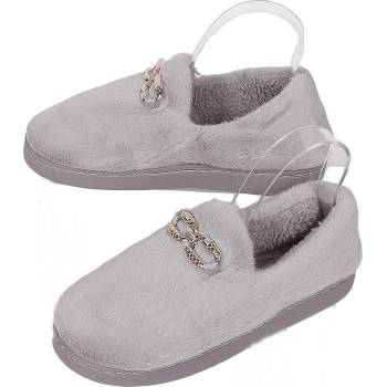 Image 1 of Домашни пантофи в сиво с бижу