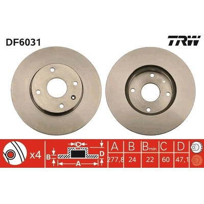 Brzdový kotúč TRW DF6031