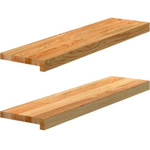 vidaXL Прозоречни первази, 2 бр, светлокафяви, 80x20x2 см, дъб масив (4009134)