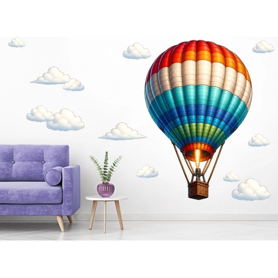 Nalepte.cz Teplovzdušný balón textilní prelepiteľná nálepka na stenu arch 130 x 193 cm