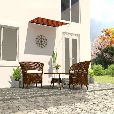 vidaXL Zatahovací markýza 200 x 150 cm oranžová a hnědá