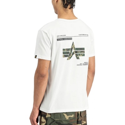 Alpha Industries tričko pánske Camo Label Backprint white