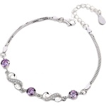 Silenti Jewelry Сребърна гривна "Вечност" - Лилав