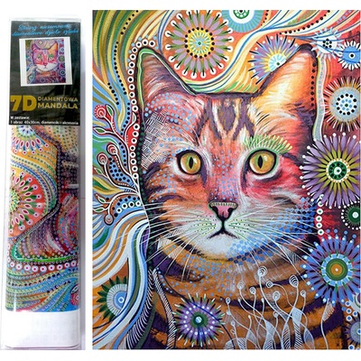 Norimpex - Puzzle Diamant painting: Amazed cat 30x40cm 7D - 1 - 39 piese